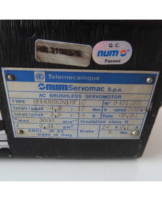 NUM / Telemecanique AC Brushless Servomotor BMH0952N1RF1C GEB