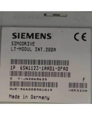 Simodrive 611 LT-Modul 6SN1123-1AA01-0FA0 Vers.F GEB