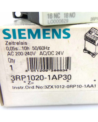 Siemens Zeitrelais 3RP1020-1AP30 OVP