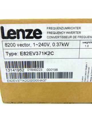 Lenze Frequenzumrichter 8200 vector 13141952 E82EV371K2C 0,37kW OVP