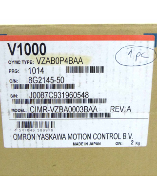 Omron Frequenzumrichter V1000 VZAB0P4BAA 0.55kW/0.75kW OVP