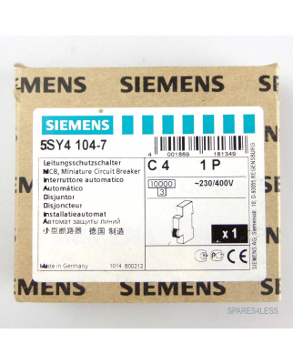 Siemens Leitungsschutzschalter 5SY4104-7 OVP