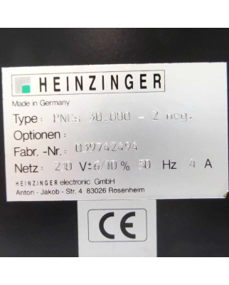 Heinzinger Hochspannungsnetzgeräte PNC 30000-2 neg. 0397424294 GEB