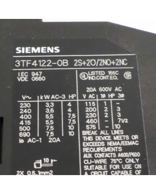 Siemens Schütz 24V/5kW/400V  3TF4122-0BB4 OVP
