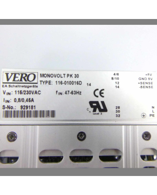 Vero Electronics Power Supply Monovolt PK 30 116-010016D OVP