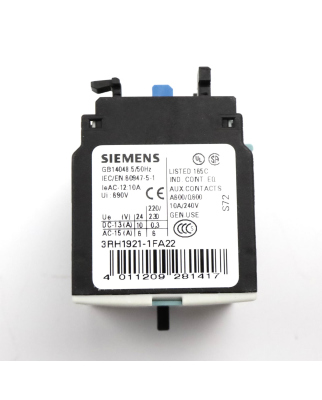 Siemens Aufsatzblock 3RH1921-1FA22 OVP