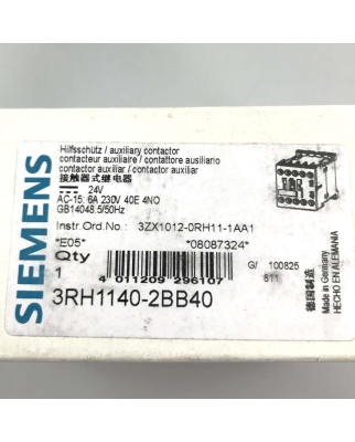 Siemens Hilfsschütz 3RH1140-2BB40 OVP