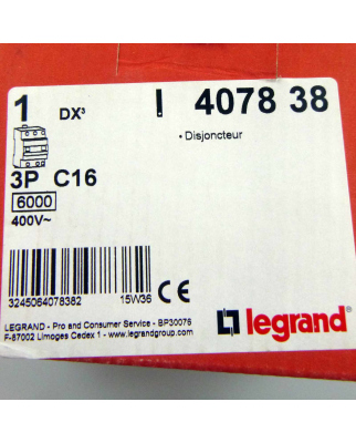 Legrand Sicherungshalter 4078 38 DX3 3P C16 OVP