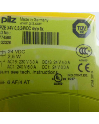 Pilz Kontaktblock PZE X4V 0,5/24VDC 4n/o fix 774580 OVP