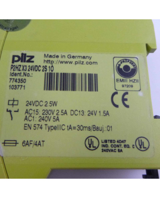 Pilz Sicherheitsschalter P2HZ X3 24VDC 2S 1Ö 774350 GEB