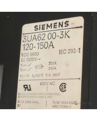 Siemens Überlastrelais 3UA6200-3K GEB