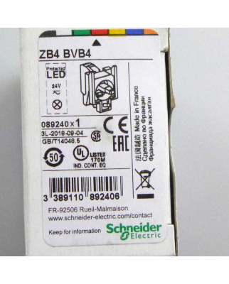 Schneider Electric Lampenfassung ZB4 BVB4 089240 (5 Stk.)...