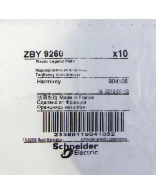 Schneider Electric Schild ZBY 9260 904105 (10 Stk.) OVP