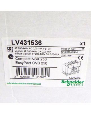 Schneider Electric Leistungsschalter LV431536 4P 200-40V OVP