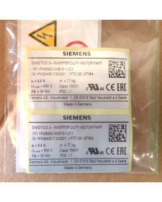Siemens Simotics T Torque-Motor 1FW6063-0KB10-1JC1 OVP