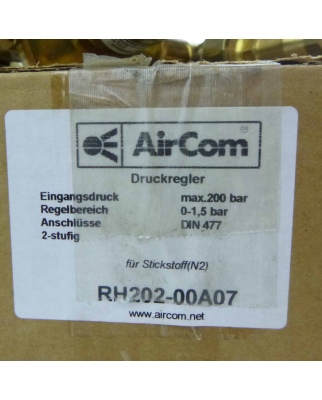 AirCom Druckregler für Stickstoff (N2) RH202-00A07 0-1,5bar OVP