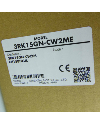 ORIENTAL MOTOR AC Magnetic Brake Motor 3RK15GN-CW2ME OVP