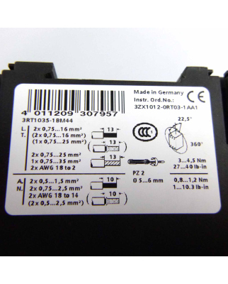 Siemens Schütz 3RT1035-1BM44 220V NOV