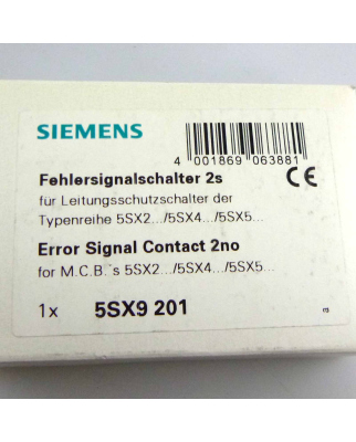 Siemens Fehlersignalschalter 5SX9 201 OVP