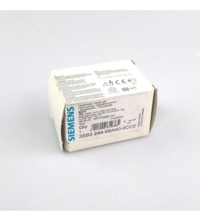 Siemens Leuchtmelder 3SB3 244-6BA60-0CC0 OVP