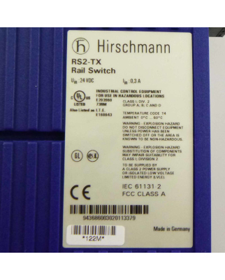 Hirschmann Rail Switch RS2-TX 8-Port GEB