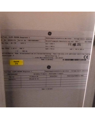 General Electric Umrichter ALSPA MD2000 029301176 BGR 3 GEB