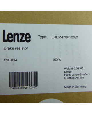 Lenze Bremswiderstand ID 13422699 ERBM470R100W OVP