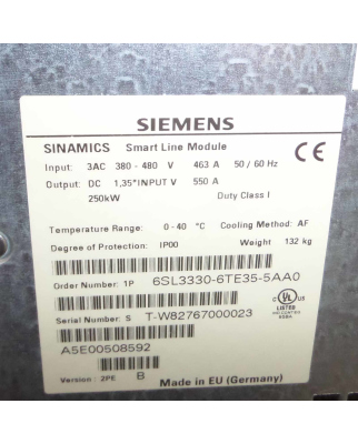 Sinamics S120 Smart Line Module 6SL3330-6TE35-5AA0 Vers.B...