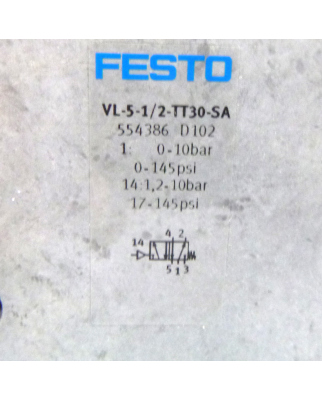 Festo Pneumatikventil VL-5-1/2-TT30-SA 554386 OVP