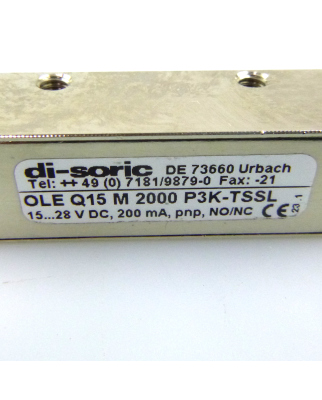 di-soric Laser-Einweglichtschranke OLE Q15 M 2000 P3K-TSSL NOV