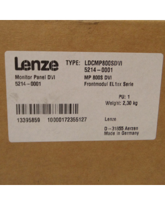 Lenze Monitor Panel DVI LDCMP800SDVI 5214-0001 13395859 SIE