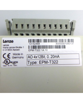 Lenze Analog/Output Modul EPM-T322 EPM-T322.1A.10 13142468 OVP