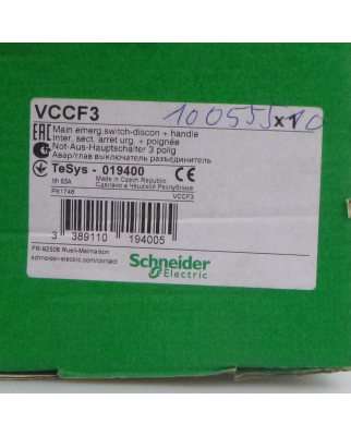 Schneider Electric Not-Aus-Hauptschalter VCCF3 TeSys-019400 63A OVP