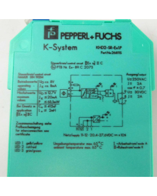 Pepperl+Fuchs Trennschaltverstärker KHD2-SR-Ex1P 26811S GEB