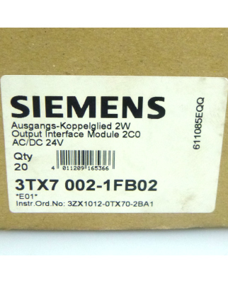 Siemens Ausgangs-Koppelglied 3TX7002-1FB02 (20Stk.) OVP