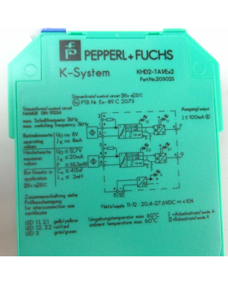 Pepperl+Fuchs Trennschaltverstärker KHD2-TA1/EX2 OVP