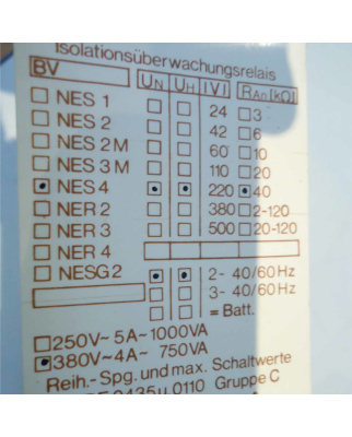 Scharco Isolationsüberwachungsrelais NES 4 380V GEB