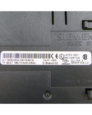 Simatic S7 Busmodul 6ES7 195-7HA00-0XA0 E-Stand:02 OVP