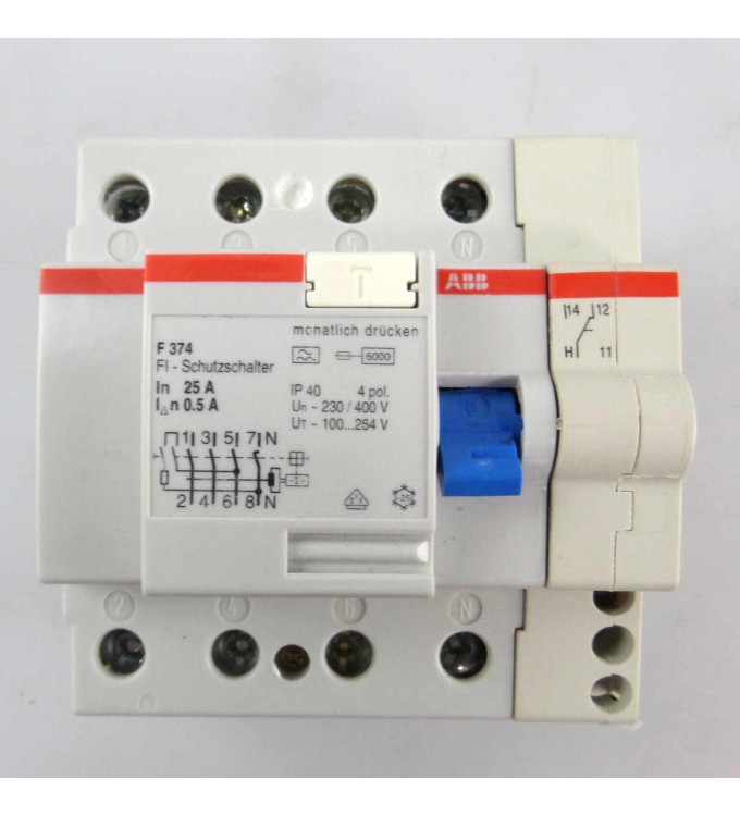 ABB F374 25A 0,5A FI-Schalter Fehlerstromschutzschalter 4 polig 
