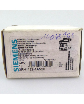 Siemens Schütz 3RH1122-1AN20 220V OVP