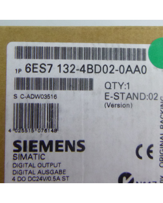 Simatic S7 ET200S 6ES7 132-4BD02-0AA0 (2Stk.) OVP