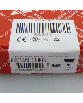 Carlo Gavazzi Halbleiterrelais RGC1A60D30KGU SIE