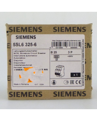 Siemens Leitungsschutzschalter 5SL6 325-6 OVP