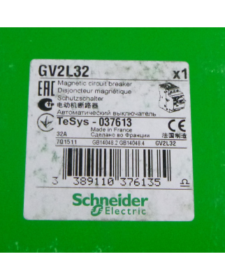 Schneider Electric Motorschutzschalter GV2L32 TeSys-037613 OVP