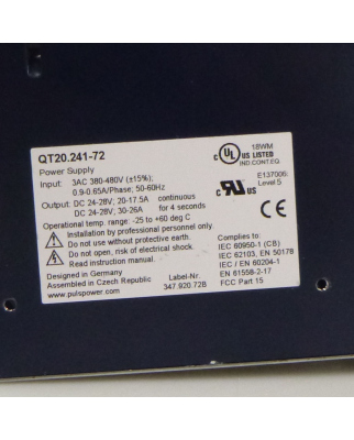 Puls Netzteil QT20.241-72 GEB