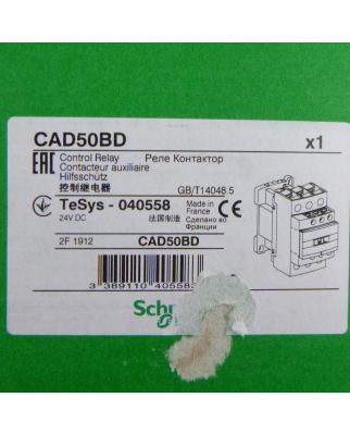Schneider Electric Hilfsschütz CAD50BD 040558 24VDC OVP