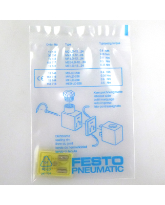 Festo Leuchtdichtung MF-LD-12-24DC 0.6Nm 19143 (10Stk) OVP