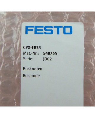 Festo Busknoten CPX-FB33 548755 OVP