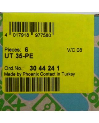 Phoenix Contact Schutzleiter-Reihenklemme UT 35-PE 3044241 (6Stk.) SIE