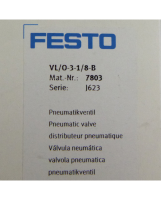 Festo Pneumatikventil VL/O-3-1/8-B 7803 OVP